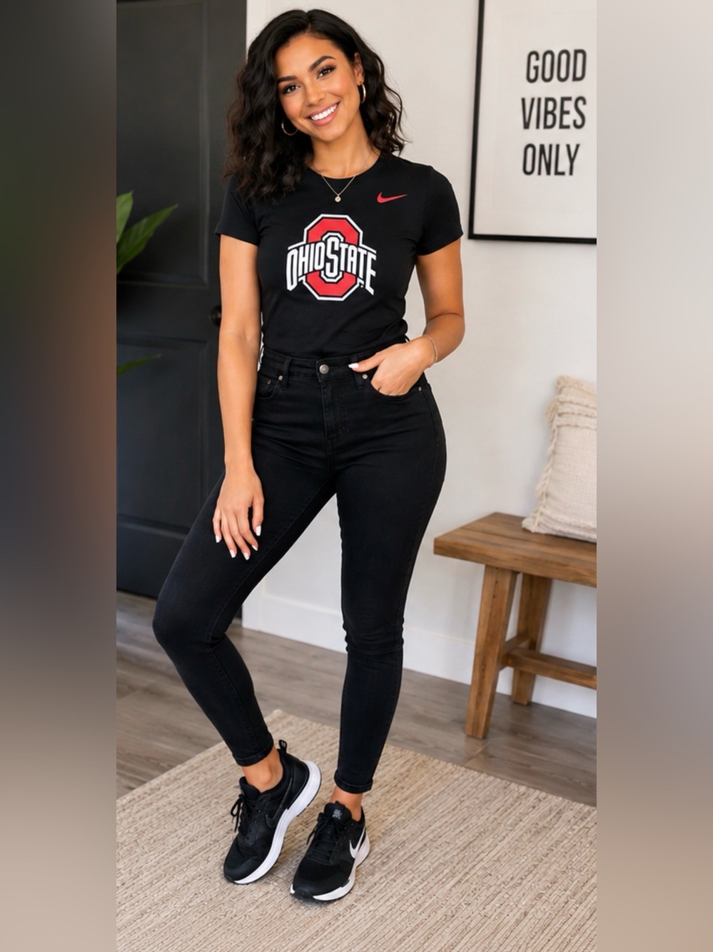 NikeFIT Ohio State Caps sleeve  T-Shirt – Size Medium